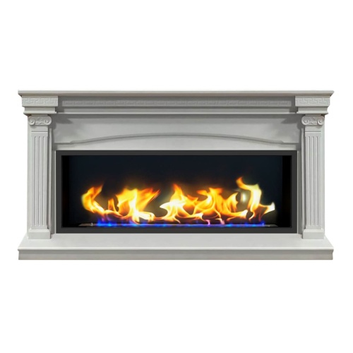 Биокамин в линейном портале "Русский огонь" Николь с защитным стеклом