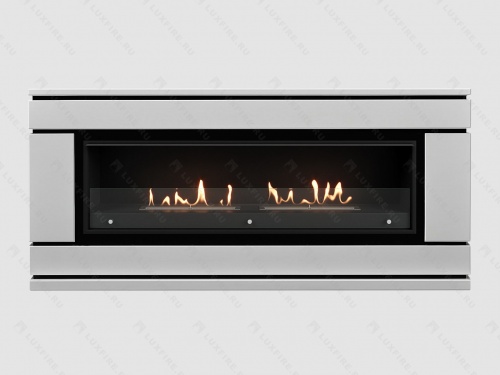 Каминный портал МДФ "Вега 2000" с биокамином Lux Fire "Фаер Бокс Вега-2" (белый)