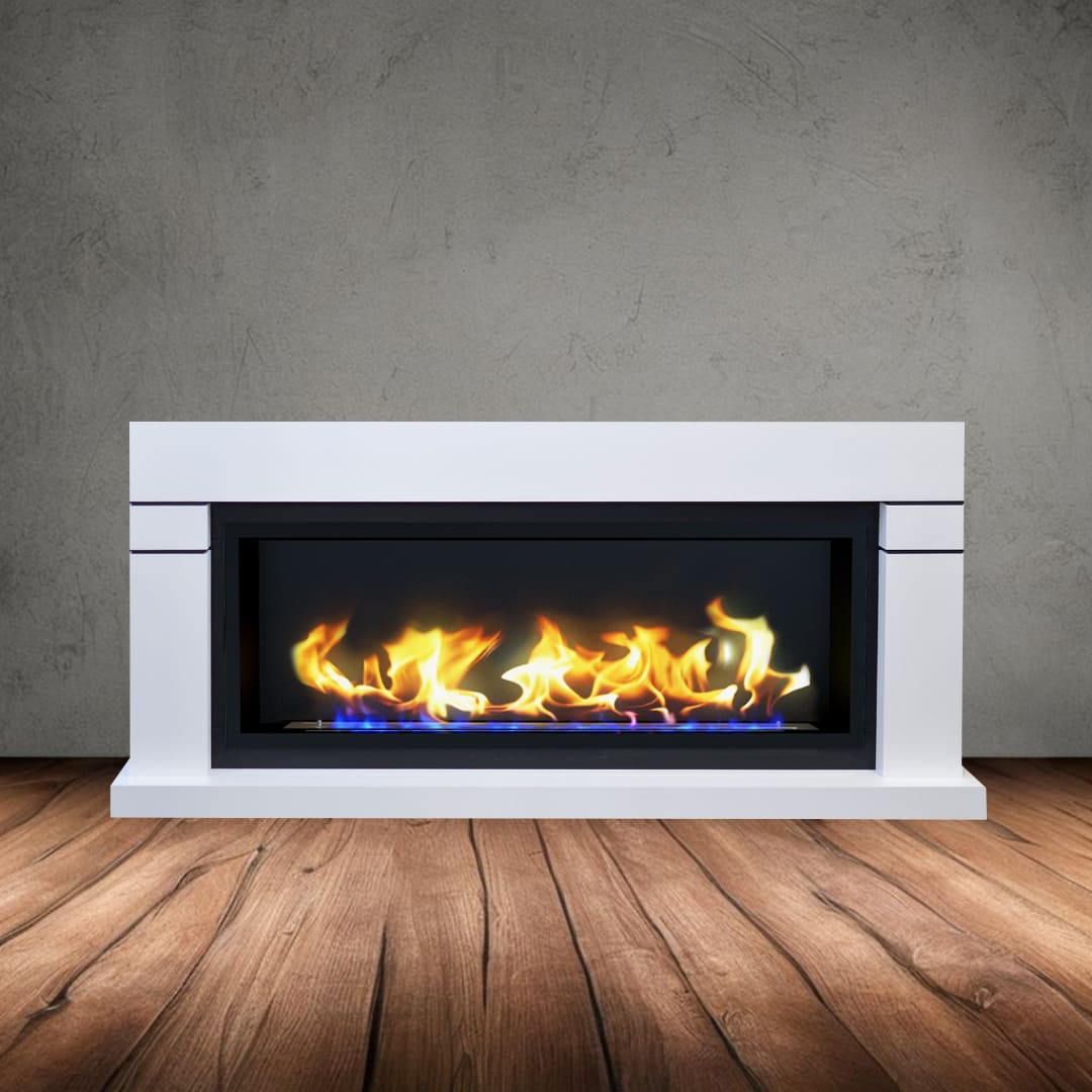 Биокамин в линейном портале "Русский огонь" Тоби с защитным и декоративным стеклом по цене 107 450 руб.