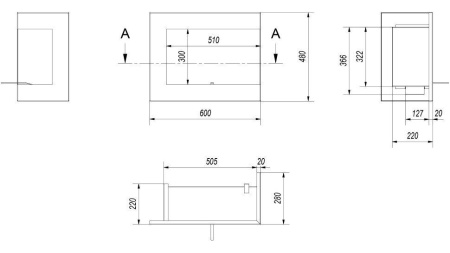 Биокамин Kratki DELTA/P/600 угловая, TUV по цене &euro;614